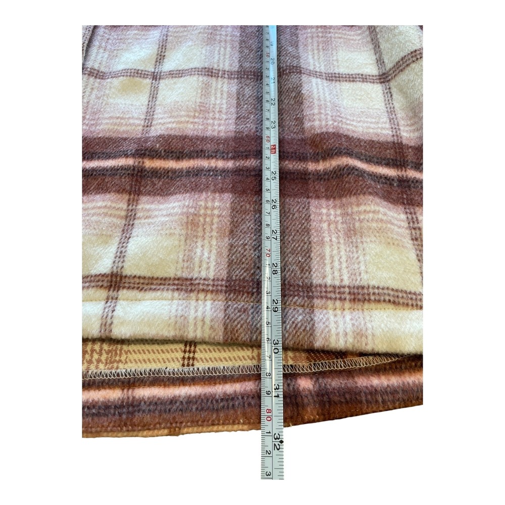 Old Navy Womens 2XL Plaid Flannel Shirt Jacket Shacket Button Up Pink Cream - Picture 4 of 7